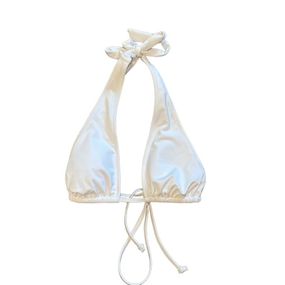 PINK Victoria's Secret Other - NWT PINK Lightly Lined Plunged White Halter Bikini Top L